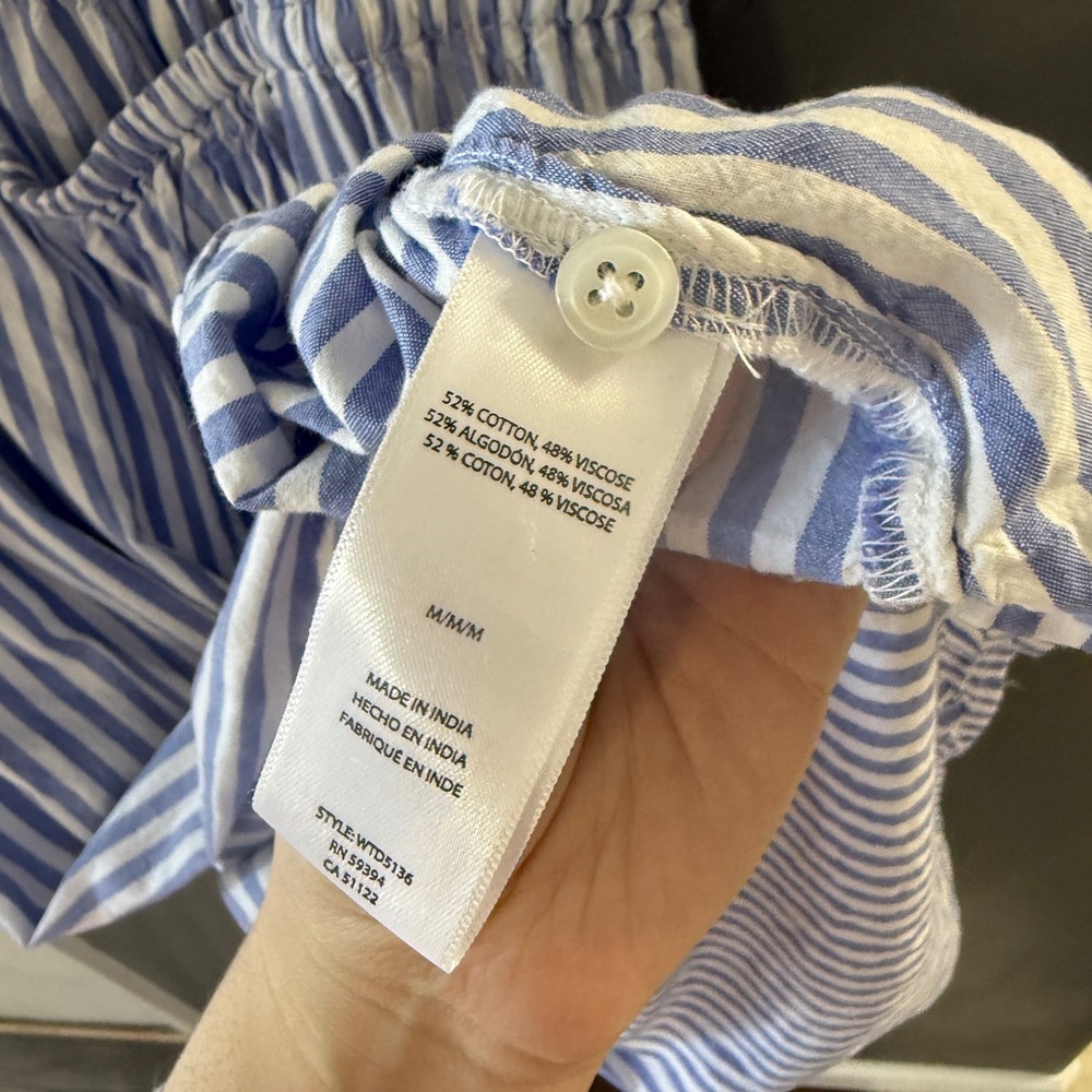 Beachlunchlounge‎ Blue White Striped Midi Dress Sleeveless Cutout  M Lagen Light - Picture 8 of 10